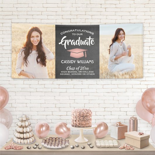 Glückwunsch 2 Foto-Skihaftplatte Rosa Schwarzer Ab Banner