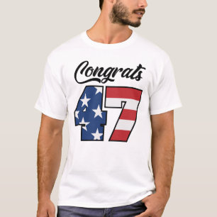 Glückwunsch 47 Trump-amerikanische Flagge T-Shirt