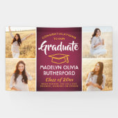 Glückwunsch 4 Foto Maroon Gold Roter Gelber Abschl Banner (Horizontal)