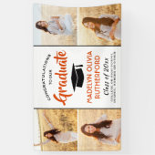 Glückwunsch 4 Foto Orange Black and White Abschlus Banner (Vertikal)