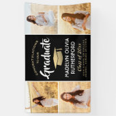 Glückwunsch 4 Foto Schwarzes Gold und Weiß Abschlu Banner (Vertikal)