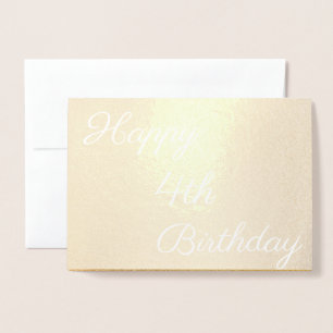 Glückwunsch 4. Gold Geburtstag Folienkarte