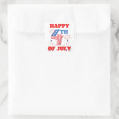 Glückwunsch 4. Juli 2021 Red White and Blue Quadratischer Aufkleber (Tasche)