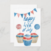Glückwunsch 4. Juli 3,5" x 5" Flat Dankeschön Kart Dankeskarte (Vorne/Hinten)