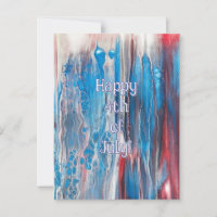 Glückwunsch 4. Juli Abstrakt Red White Blue Postca