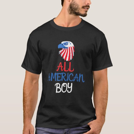 Glückwunsch 4. Juli Alle American Boy Eagle Flag U T-Shirt (Vorderseite)