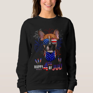 Glückwunsch 4. Juli American Flag Französisch Bull Sweatshirt
