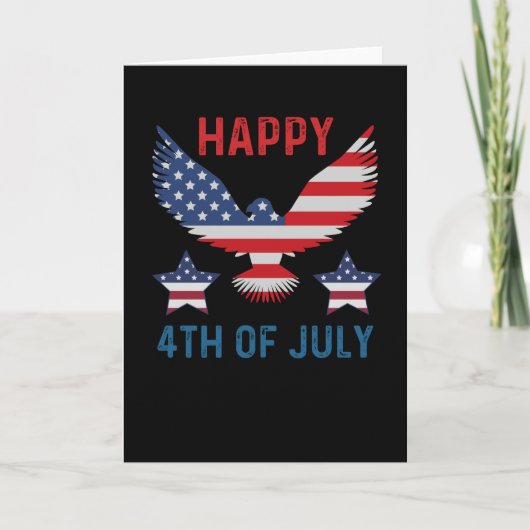 Glückwunsch 4. Juli American Flag Karte (Vorderseite)