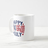 Glückwunsch 4. Juli American Flag Patriotic Kaffeetasse (Vorderseite Links)