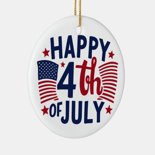 Glückwunsch 4. Juli American Flag Patriotic Keramik Ornament (Rechts)