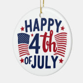Glückwunsch 4. Juli American Flag Patriotic Keramik Ornament (Links)