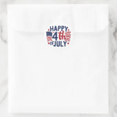 Glückwunsch 4. Juli American Flag Patriotic Runder Aufkleber (Tasche)