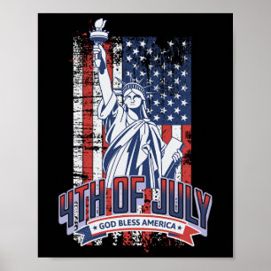 Glückwunsch 4. Juli American Flag Patriotic US Wom Poster