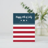 Glückwunsch 4. Juli American Flag Personalisiert Postkarte (Stehend Vorderseite)