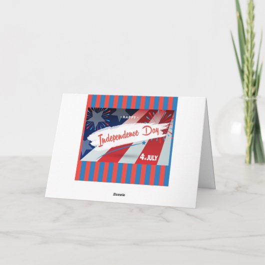 Glückwunsch 4. Juli American USA Flag Patriotic Karte (Rückseite)