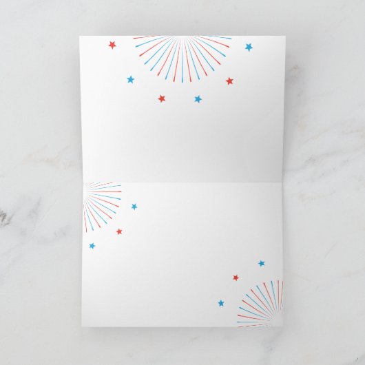 Glückwunsch 4. Juli American USA Flag Patriotic Karte (Innenseite)