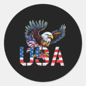 Glückwunsch 4. Juli Amerika Flag Patriotic Eagle U Runder Aufkleber (Vorderseite)