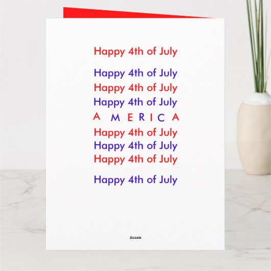 Glückwunsch 4. Juli, Amerika, Grußkarte Karte (Rückseite)