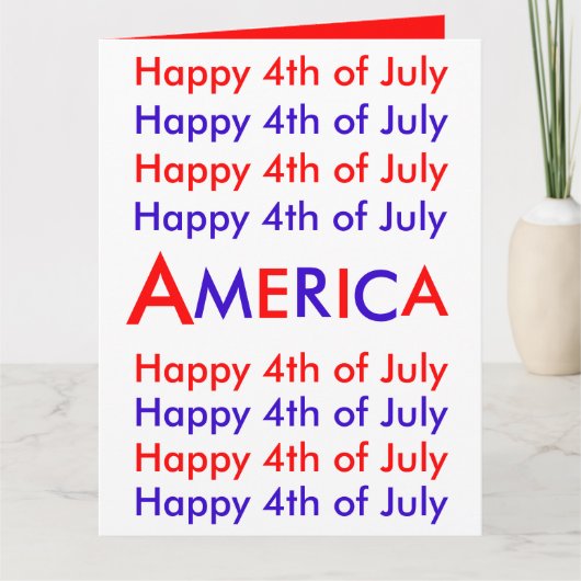 Glückwunsch 4. Juli, Amerika, Grußkarte Karte (Vorderseite)