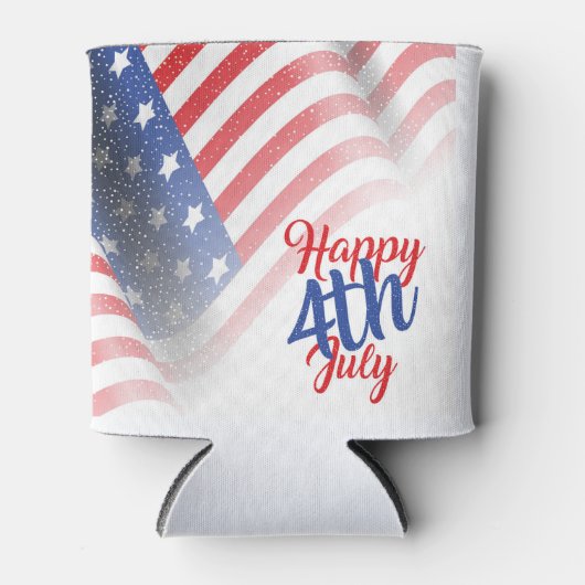 Glückwunsch 4. Juli Amerikanische Flagge Dosenkühler (Vorderseite)