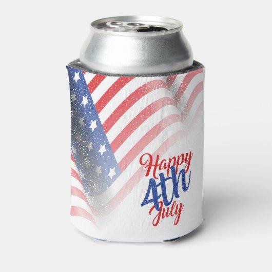 Glückwunsch 4. Juli Amerikanische Flagge Dosenkühler (Kanne Rückseite)