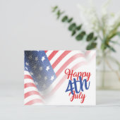 Glückwunsch 4. Juli Amerikanische Flagge Postkarte (Stehend Vorderseite)