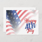 Glückwunsch 4. Juli Amerikanische Flagge Postkarte (Vorne/Hinten)