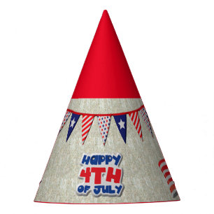 Glückwunsch 4. Juli Amerikas Geburtstag Partyhütchen
