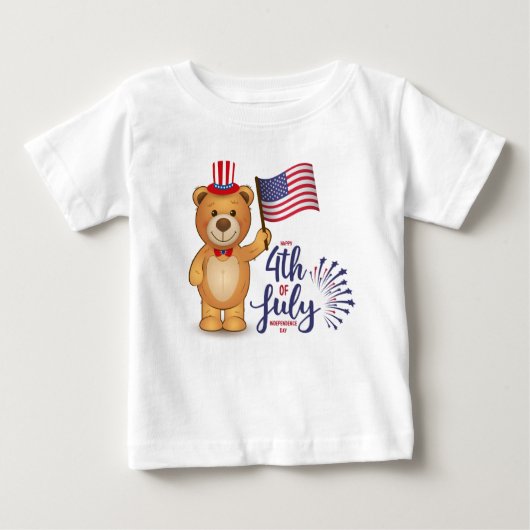 Glückwunsch 4. Juli Baby T - Shirt (Vorderseite)
