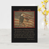 Glückwunsch 4. Juli Bald Adler und Flag erschütter Karte (Gelbe Blume)