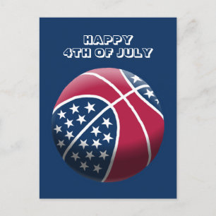 Glückwunsch 4. Juli Basketball Feiertagspostkarte