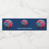 Glückwunsch 4. Juli Basketball Wasserflaschenetikett (Einzelnes Label)