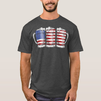 Glückwunsch 4. Juli Beer feiert Freedom Flag T-Shirt