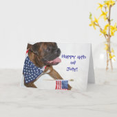 Glückwunsch 4. Juli Boxer Grußkarte Karte (Gelbe Blume)