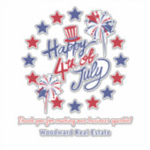 Glückwunsch 4. Juli Business Brand Patriotic Playf Aufkleber (Vorderseite)