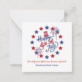 Glückwunsch 4. Juli Business Sparkle | Realtor Min Mitteilungskarte (Vorderseite)