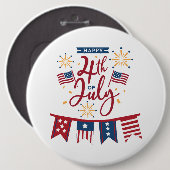 Glückwunsch 4. Juli Button (Vorne & Hinten)