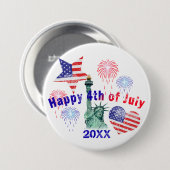 Glückwunsch 4. Juli Button (Vorne & Hinten)