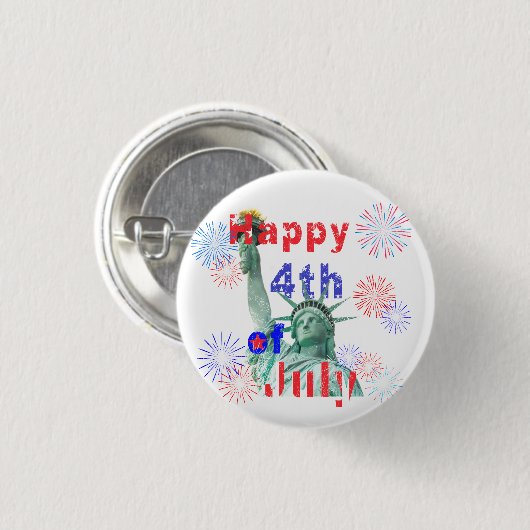 Glückwunsch 4. Juli Button (Vorne & Hinten)