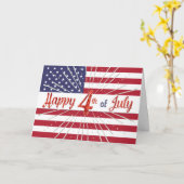 Glückwunsch 4. Juli Card - Amerikanische Flagge un Karte (Gelbe Blume)