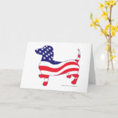 Glückwunsch 4. Juli Dackel Karte (Gelbe Blume)