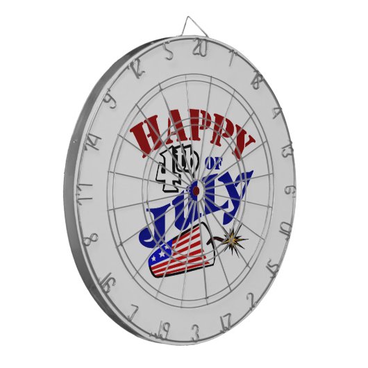 Glückwunsch 4. Juli Dartscheibe (Vorderseite Links)