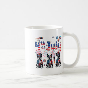 Glückwunsch 4. Juli Drei Niedlichen Boston Terrier Kaffeetasse