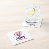 Glückwunsch 4. Juli Eiscreme Feuerwerk Sommerliche Rechteckiger Pappuntersetzer (Vor Ort)