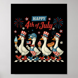 Glückwunsch 4. Juli Enten Unabhängigkeitstag Ameri Poster