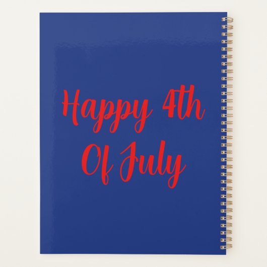 Glückwunsch 4. Juli Feier Kalender Planer (Rückseite)