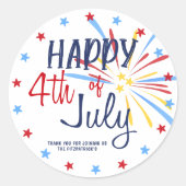 Glückwunsch 4. Juli Feier Party Runder Aufkleber (Vorderseite)