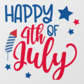 Glückwunsch 4. Juli Fensteraufkleber (Blatt)