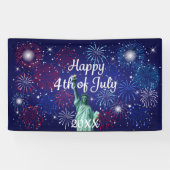 Glückwunsch 4. Juli Feuerwerk Banner (Horizontal)