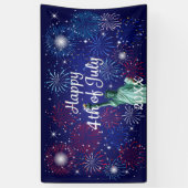 Glückwunsch 4. Juli Feuerwerk Banner (Vertikal)